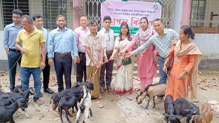 নিবন্ধিত মৎস্য জীবিদের মাঝে ছাগল বিতরণ